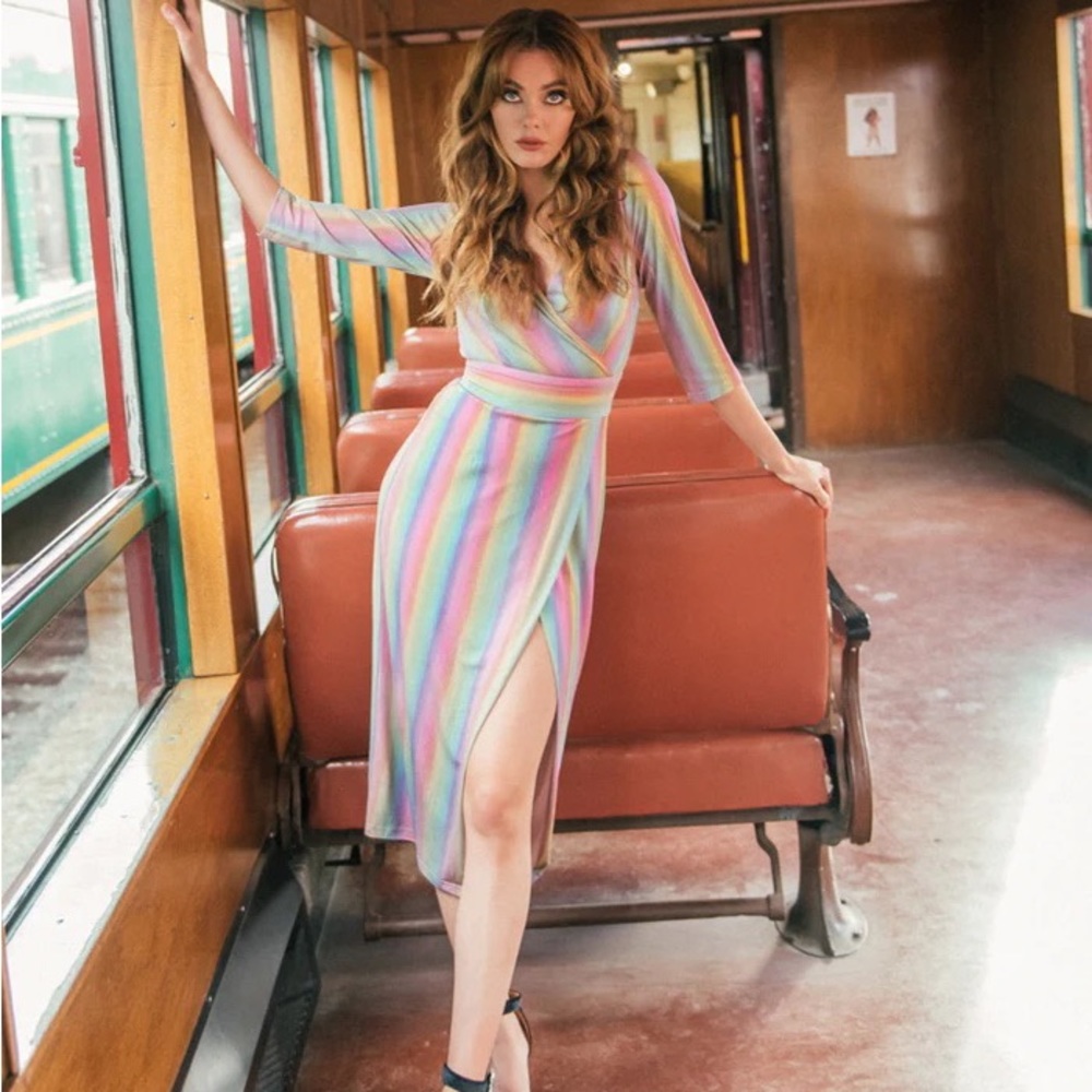 Jessakae Pastel rainbow luminaria dress